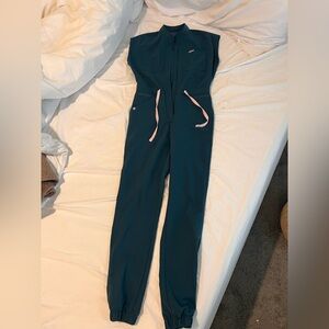 Figs Blue and Pink Jumpsuit Modern Fit